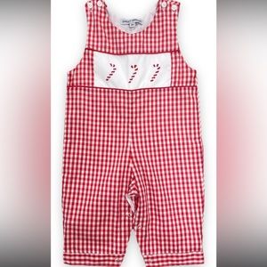 Candy cane embroidered John John